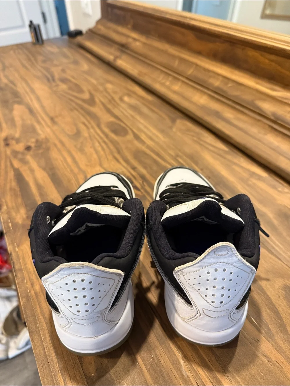 Jordan Kids White, Black & Purple Mid-Top Sneakers